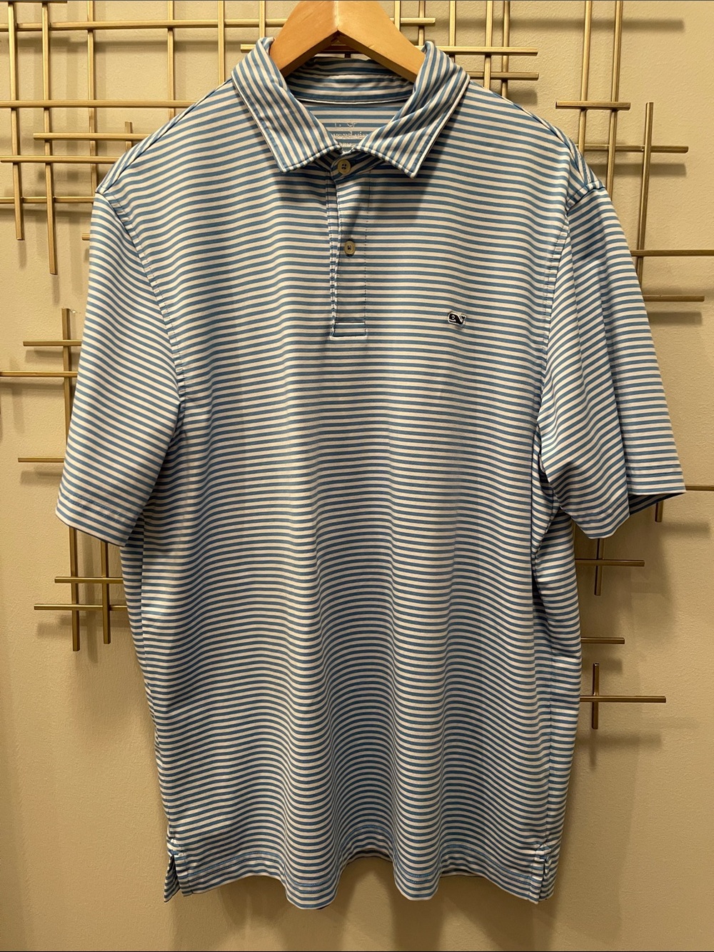 Vineyard Vines Blue and White Striped Polo
